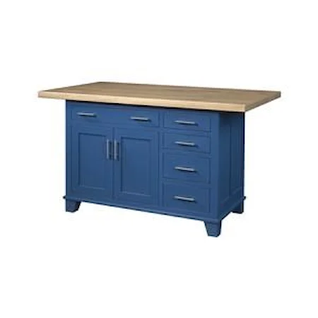 Kitchen Island, 2 Door, 5 Drawer